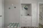 Custom niche and dresser in the upstairs guest bedroom